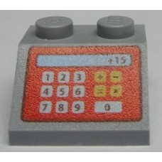 Part 3039pb062 Light Bluish Gray Slope 45 2 x 2 with Red Cash Register and '+15' Pattern 